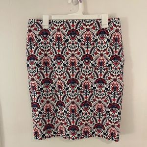 White, pink, and blue pencil skirt